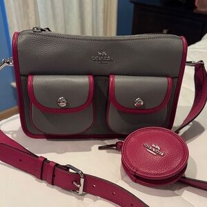 Coach Crossbody Bag in Gray and Pink